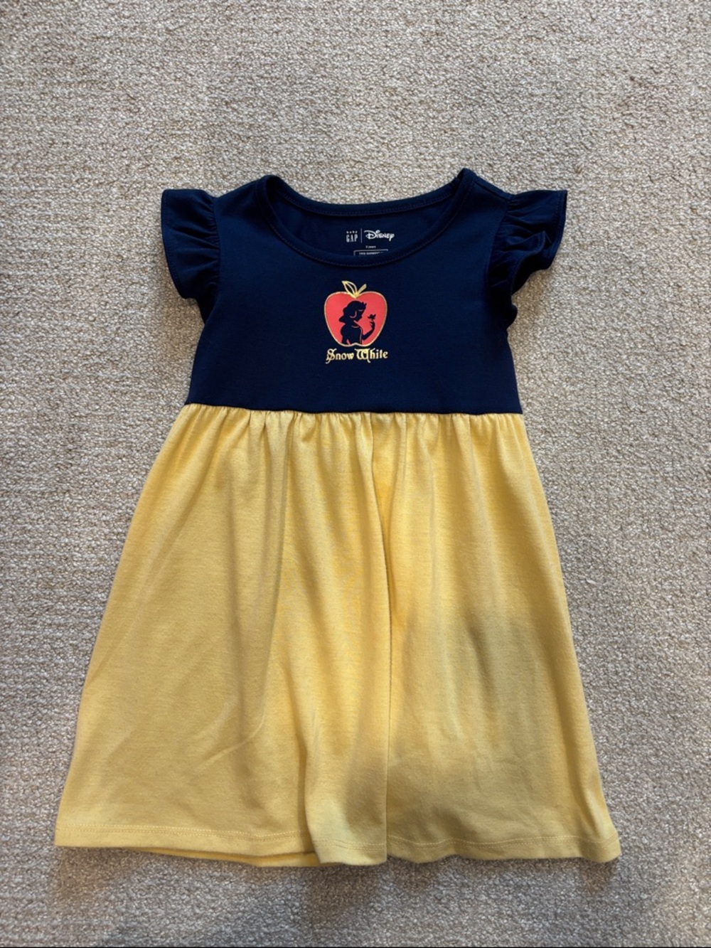 GAP Disney Navy and Yellow Snow White Apple Dress